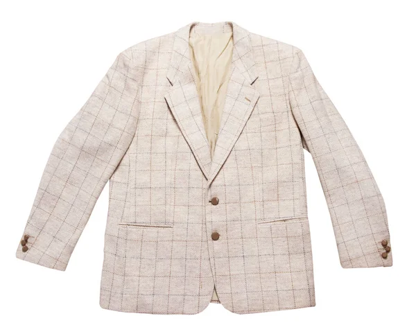 Klasik check blazer beyaz arkaplanda izole edilmiş, beyaz arkaplanda ceket