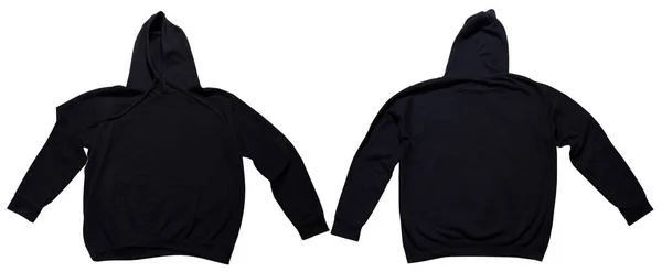 Zwarte Hoodie Mock Set Voor Achteraanzicht Hoody Geïsoleerd Wgite Achtergrond — Stockfoto