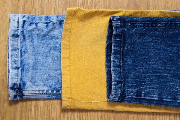 Diferentes Texturas Jeans Cerca Diferentes Texturas Denim Primer Plano —  Fotos de Stock