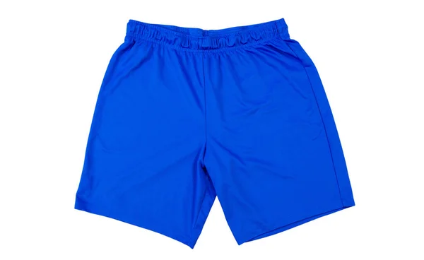 Blue Running Shorts Isolerad Vit Bakgrund Blå Sport Shorts Vit — Stockfoto