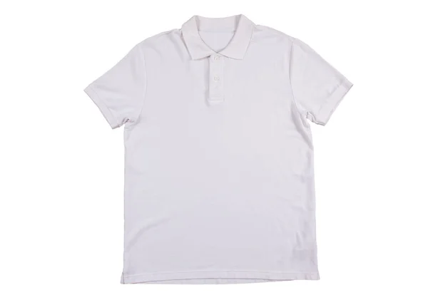 Camisa Polo Branco Simular Isolado Fundo Branco — Fotografia de Stock