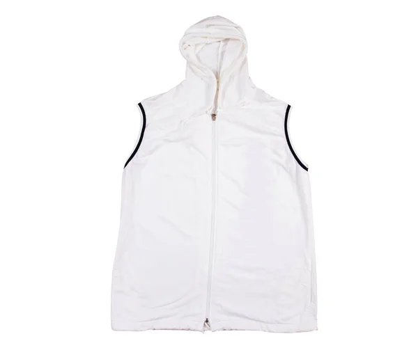 Gilet Cyclisme Blanc Sans Manches Avec Ombre Fond Blanc Gilet — Photo