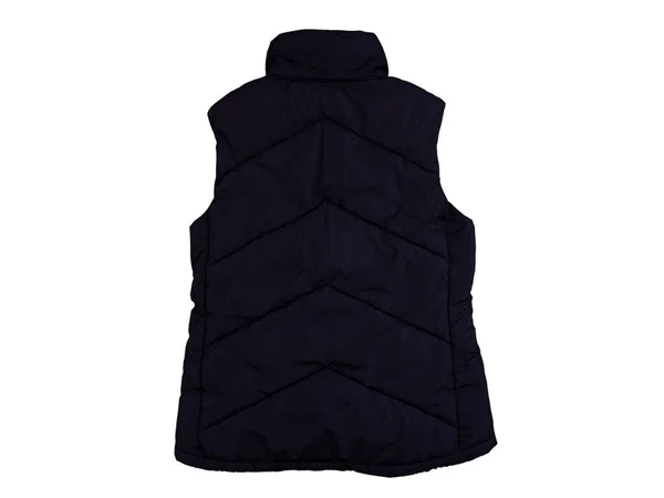 Black Vest Blank Template Black Waistcoat Sleeveless Zipped Front View — Stock Photo, Image