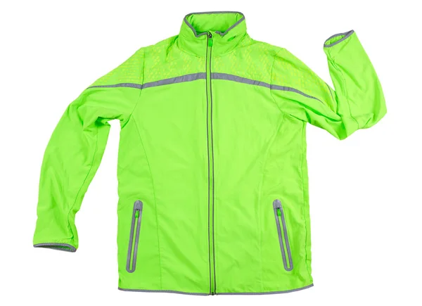 Chaqueta Deportiva Aislada Chaqueta Verde Para Correr Montar Bicicleta Sobre — Foto de Stock