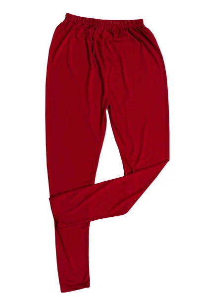 Kırmızı Pantolon Izole Edildi Beyaz Arkaplanda Kırmızı Leggins Zole Edildi — Stok fotoğraf