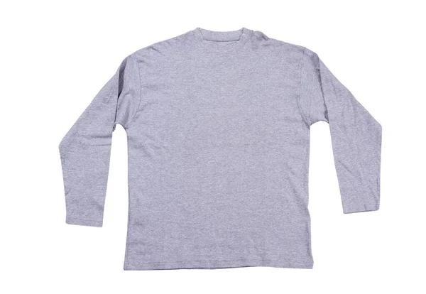 Jersey Gris Aislado Sobre Fondo Blanco Sudadera Gris Maqueta Espacio — Foto de Stock