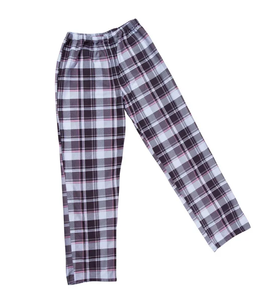 Plaid Pajama Pants Isolated Sleepwear Close — Stock Photo, Image