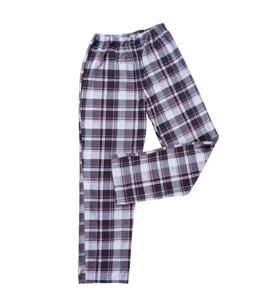 Pantalon Pyjama Plaid Isolé Vêtements Nuit Fermer — Photo