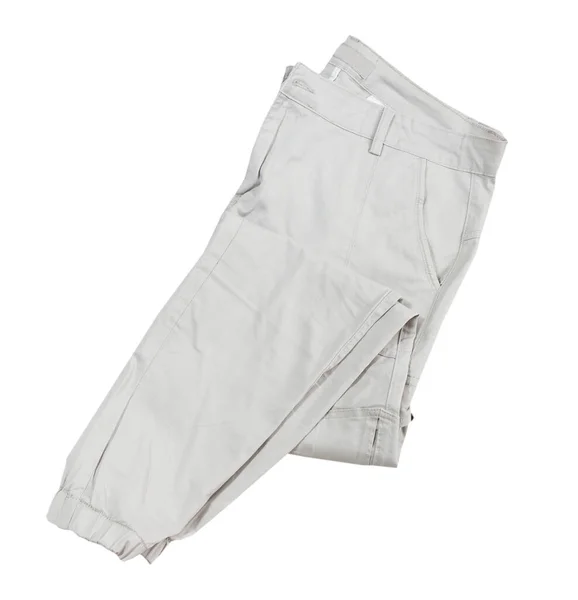 Calças Carga Isolado Branco Calças Carga Dobradas Sobre Fundo Branco — Fotografia de Stock