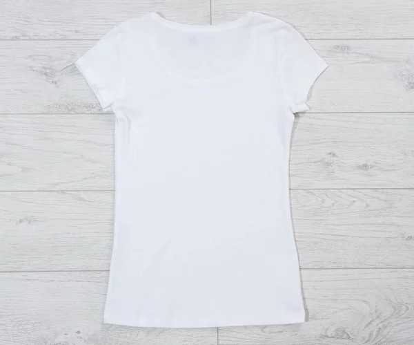 White Shirt Mock Top View Background Empty Shirt — Stock Photo, Image
