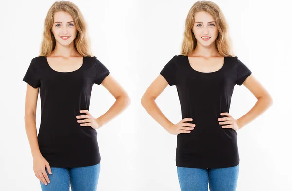Skjorta För Designer Två Kvinnor Shirt Isolerad Framsida Kvinna Shirt — Stockfoto