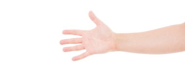 Selamlama eli. Kore kolu. Model yap. Uzayı kopyala Şablon. Boşluk.