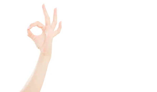 Sign Isolated White Background Female Hand — Stock Photo, Image