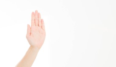 El beyaz arkaplanda izole edilmiş dur işaretini gösterir