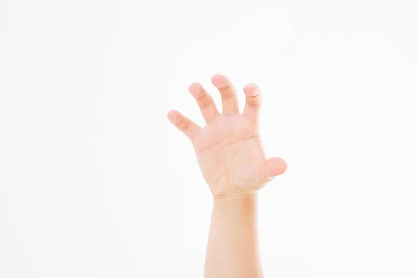 Ξύσιμο Αρσενικό Χέρι Απομονώνονται Λευκό Φόντο Αντιγραφή Χώρου — Φωτογραφία Αρχείου