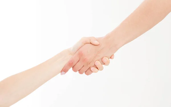 Zwei Hände Isoliert Auf Weißem Hintergrund Helfende Hand Für Einen — Stockfoto