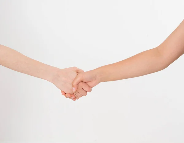 Poignées Mains Féminines Isolées Sur Fond Blanc — Photo