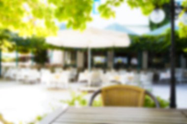 Vintage Tones ile bulanık arkaplan, Bokeh ile kahve dükkanı bulanık arkaplan