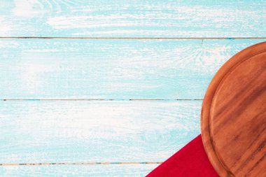 Üst görünüm - boş tahta tablo kopyalama alanı