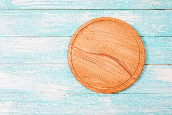 empty blue desk ob wooden table, tablecloth holiday concept, mock up