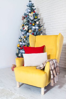 Yeni Yıl iç mimarisi - dikey görüntü arkaplanı kapat