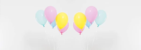 Colagem Fundo Colorido Balões Partido Conjunto Celebração Feriados Conceito Verão — Fotografia de Stock