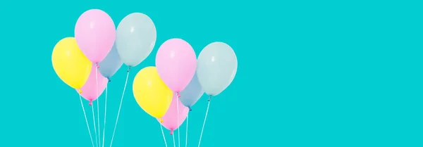 Stelletje Kleurrijke Ballonnen Achtergrond Kopieer Ruimte — Stockfoto