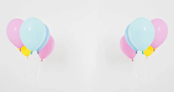 Kleurrijke Feestballonnen Achtergrond Collage Set Feestdagen Feestdagen Zomers Concept Ontwerp — Stockfoto