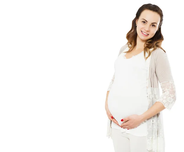 Schwangere Frau Träumt Vom Kind Lächle Glücklich Denke Ihr Baby — Stockfoto