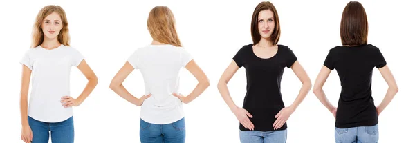 Shirt Set Vorhanden Vorder Und Rückseite Brünett Und Blond Weißem — Stockfoto