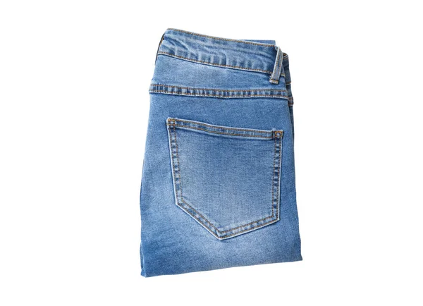 Denim Aislado Sobre Fondo Blanco Jeans Isoalted Sobre Espacio Copia — Foto de Stock