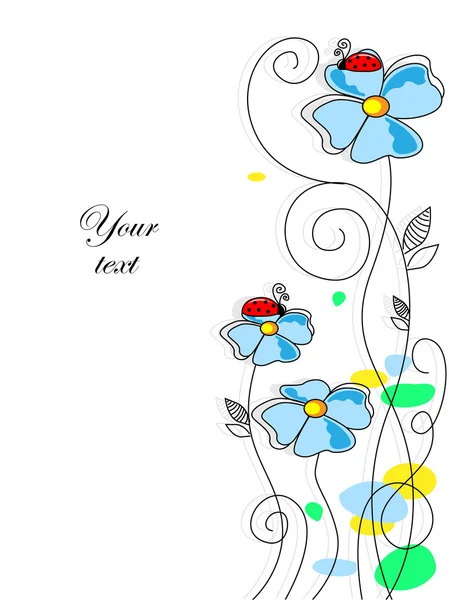 Flores azules — Vector de stock