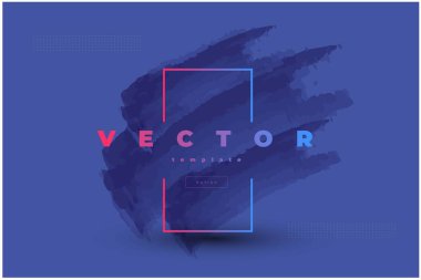 Suluboya çizgileri ve neon parlak çerçeveli mavi vektör tasarımı 