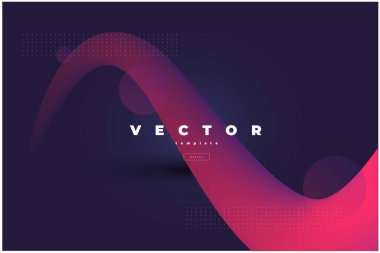 Siyah arkaplanda pembe hacimli dalga çizgisi olan koyu renk vektör tasarımı