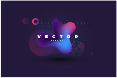 Koyu arkaplanda ve diğer geometri formlarında uçan parlak mavi ve pembe renkler