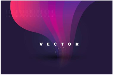 Siyah arkaplanda pembe ve mor dalgalı çizgileri olan minimalist koyu vektör şablonu