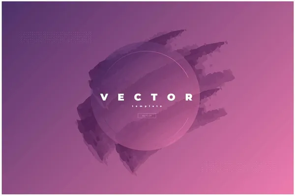 Minimalistic Purple Vector Background Watercolor Lines Circle — Stock Vector