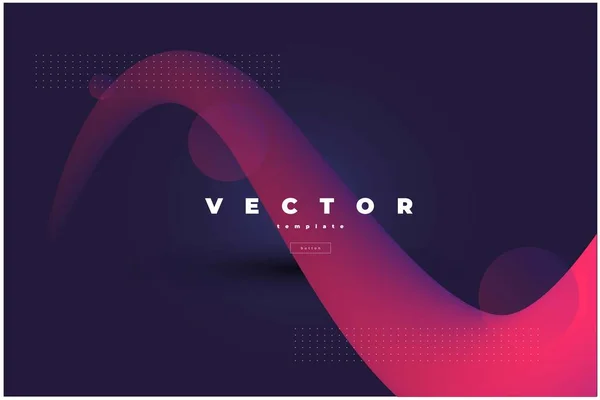 Dunkles Vektordesign Mit Pinkfarbener Volumetrischer Wellenlinie Auf Schwarzem Hintergrund — Stockvektor