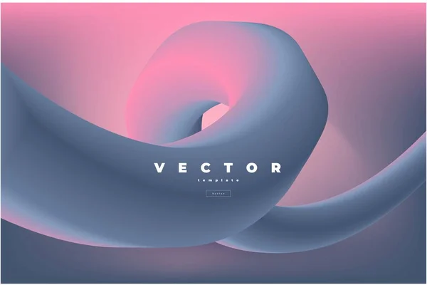 Diseño Vectorial Inusual Con Línea Ondulada Volumétrica Fondo Difuminado Con — Vector de stock