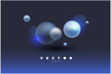 Uçan toplarla birlikte karanlık vektör şablonu