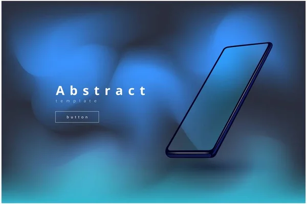 Modèle Vectoriel Élégant Minimaliste Avec Smartphone Sur Fond Bleu Vert — Image vectorielle