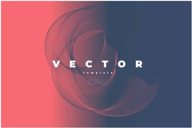 Gradyan koyu mavi ve korel renk arkaplanı üzerinde ince eğri çizgilerinden figürle minimal vektör tasarımı