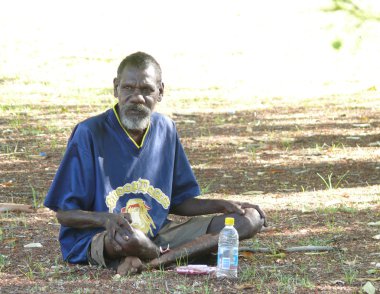 Avustralya Aborjin - gezegendeki en temiz ırklardan biri. Kasım 19, 2007 mataranka, northern territory, Avustralya