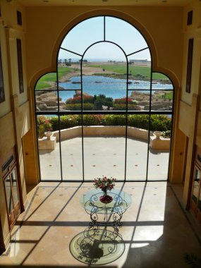 Hurghada, Mısır - 14 Kasım 2008: otel penceresinden görünümü