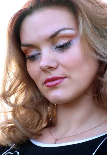 Portrait of a dreamy blonde closeup. — Stock Photo, Image