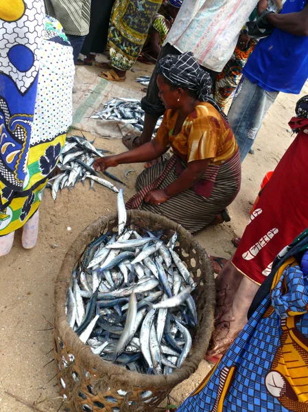 MTWARA, Tanzania - December 3, 2008: the Fish market. — Stock Photo, Image