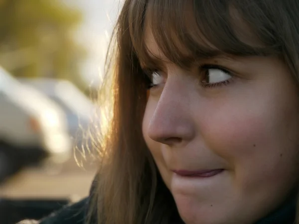 Portrait of a beautiful, happy girl, closeup. — Stock Photo, Image