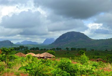 Village Nampevo on the nature. Africa, Mozambique. clipart