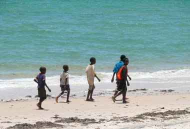 inhassoro, mozambique - 9 Aralık 2008: Hint Okyanusu kıyısında. inci