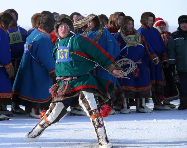 Nadym, Rússia - 15 de março de 2008: as férias nacionais - o Dia o — Fotografia de Stock